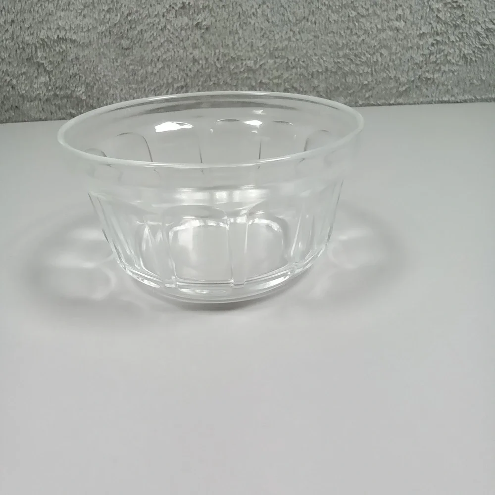 Vintage Fire-King Clear Glass Ribbed Custard Cup Ramekin Prep Bowl 3.75 Inch